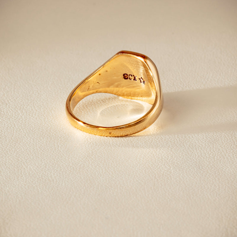 Deja Vu 9ct Yellow Gold Rectangular Signet Ring - Ring - Walker & Hall