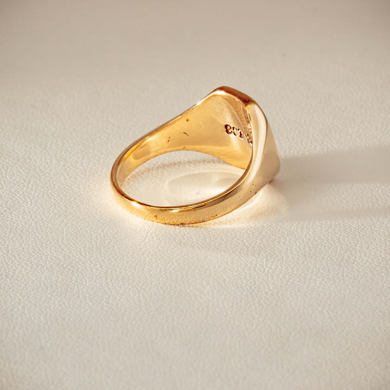 Deja Vu 9ct Yellow Gold Rectangular Signet Ring - Ring - Walker & Hall