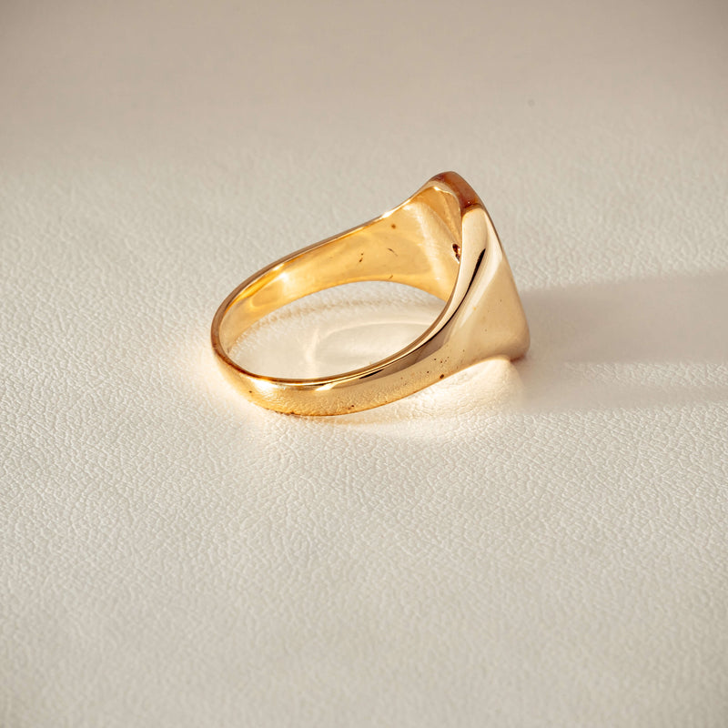 Deja Vu 9ct Yellow Gold Rectangular Signet Ring - Ring - Walker & Hall
