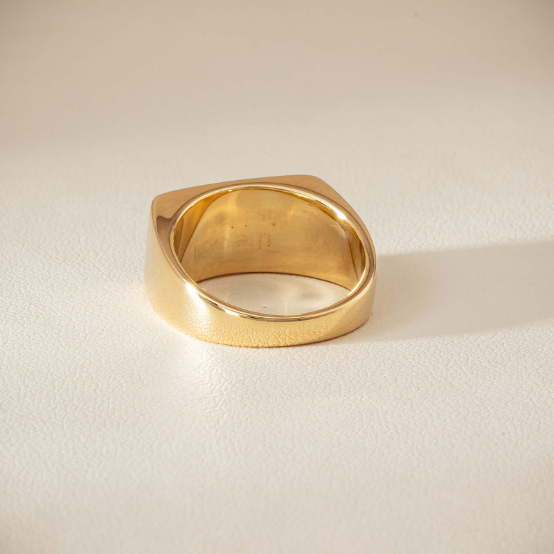 Deja Vu 9ct Yellow Gold Rectangular Signet Ring - Ring - Walker & Hall