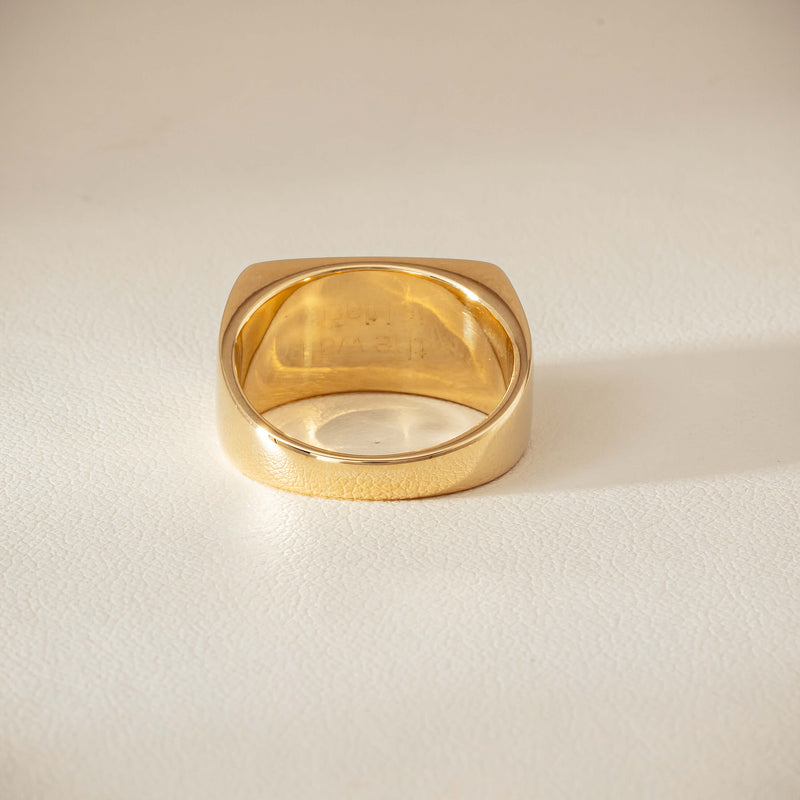 Deja Vu 9ct Yellow Gold Rectangular Signet Ring - Ring - Walker & Hall