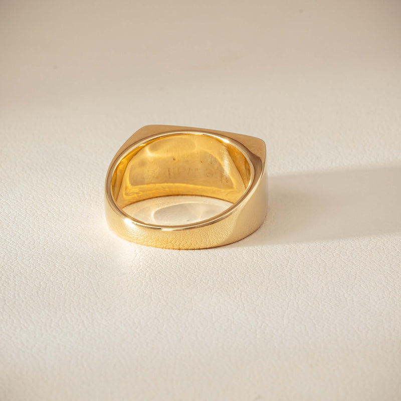Deja Vu 9ct Yellow Gold Rectangular Signet Ring - Ring - Walker & Hall