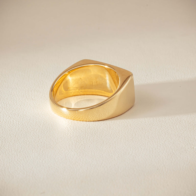 Deja Vu 9ct Yellow Gold Rectangular Signet Ring - Ring - Walker & Hall