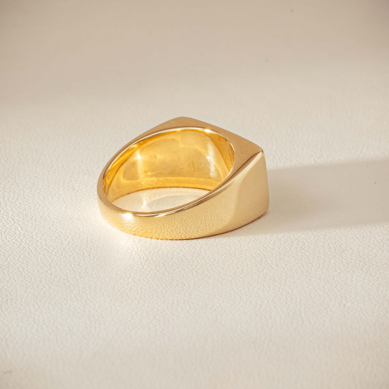 Deja Vu 9ct Yellow Gold Rectangular Signet Ring - Ring - Walker & Hall
