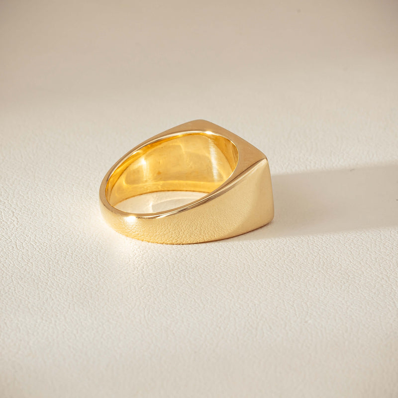 Deja Vu 9ct Yellow Gold Rectangular Signet Ring - Ring - Walker & Hall