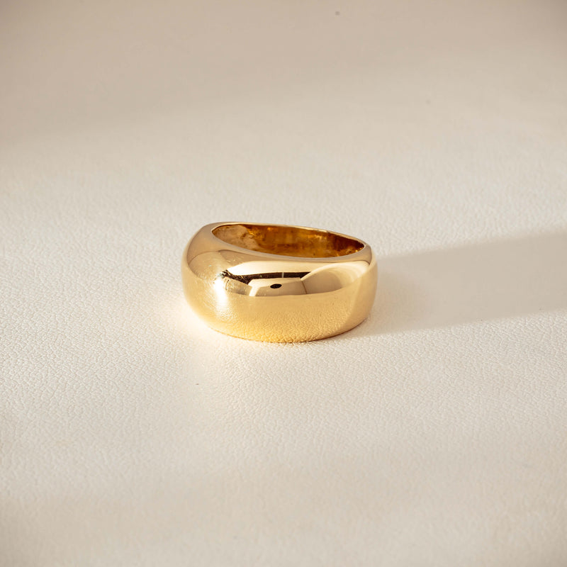 Deja Vu 18ct Yellow Gold Dome Ring - Ring - Walker & Hall