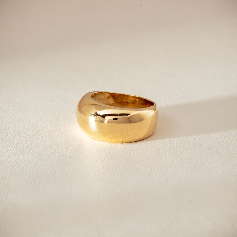 Deja Vu 18ct Yellow Gold Dome Ring - Ring - Walker & Hall