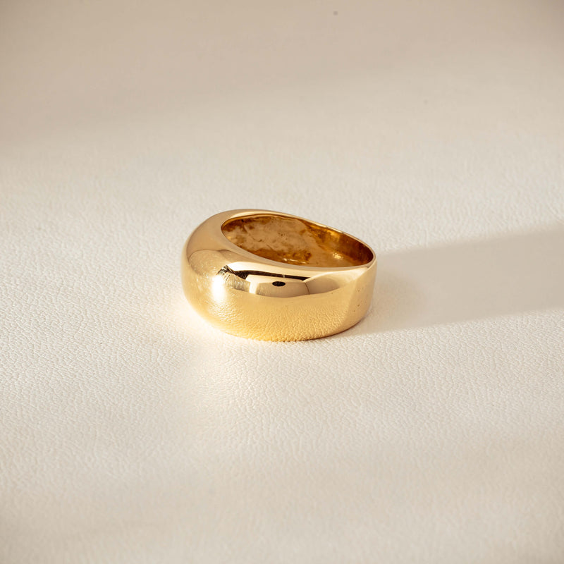 Deja Vu 18ct Yellow Gold Dome Ring - Ring - Walker & Hall