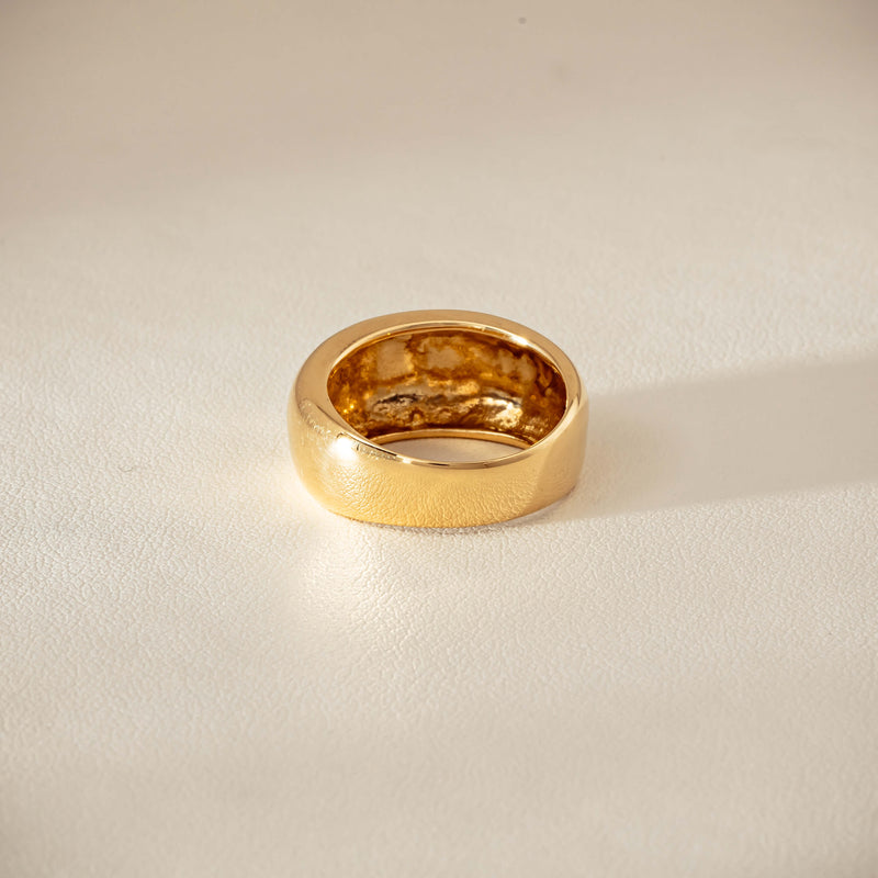 Deja Vu 18ct Yellow Gold Dome Ring - Ring - Walker & Hall