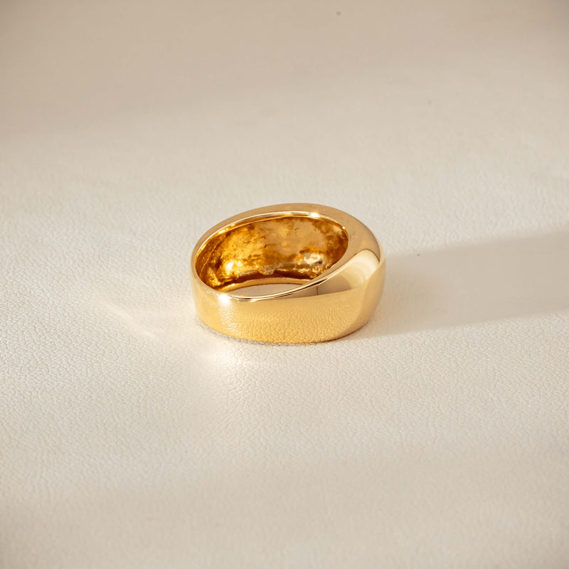 Deja Vu 18ct Yellow Gold Dome Ring - Ring - Walker & Hall