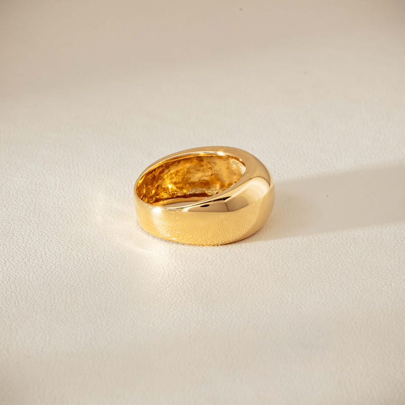 Deja Vu 18ct Yellow Gold Dome Ring - Ring - Walker & Hall