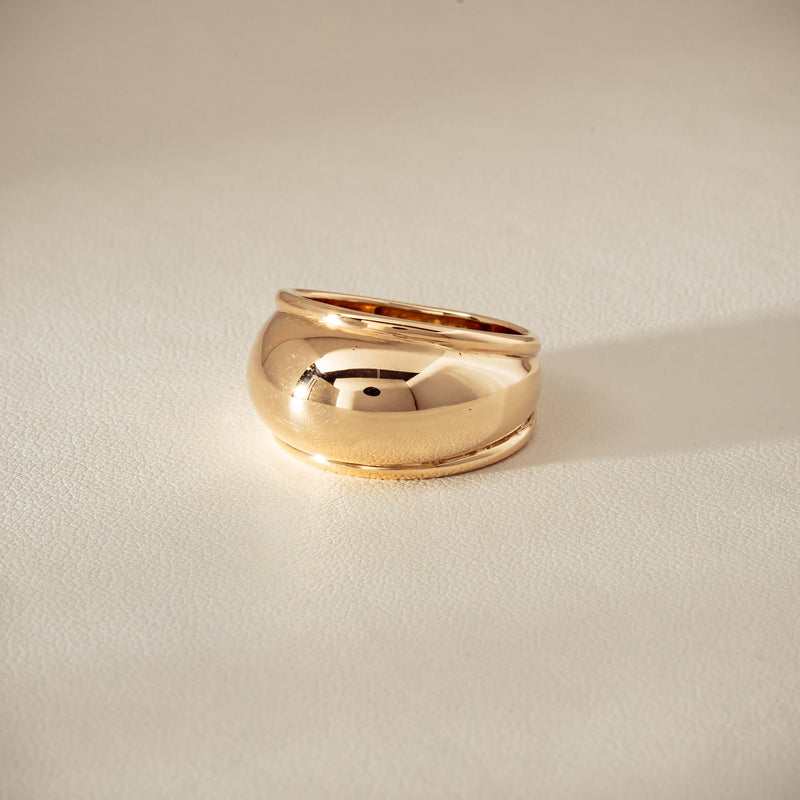 Deja Vu 9ct Yellow Gold Dome Ring - Ring - Walker & Hall