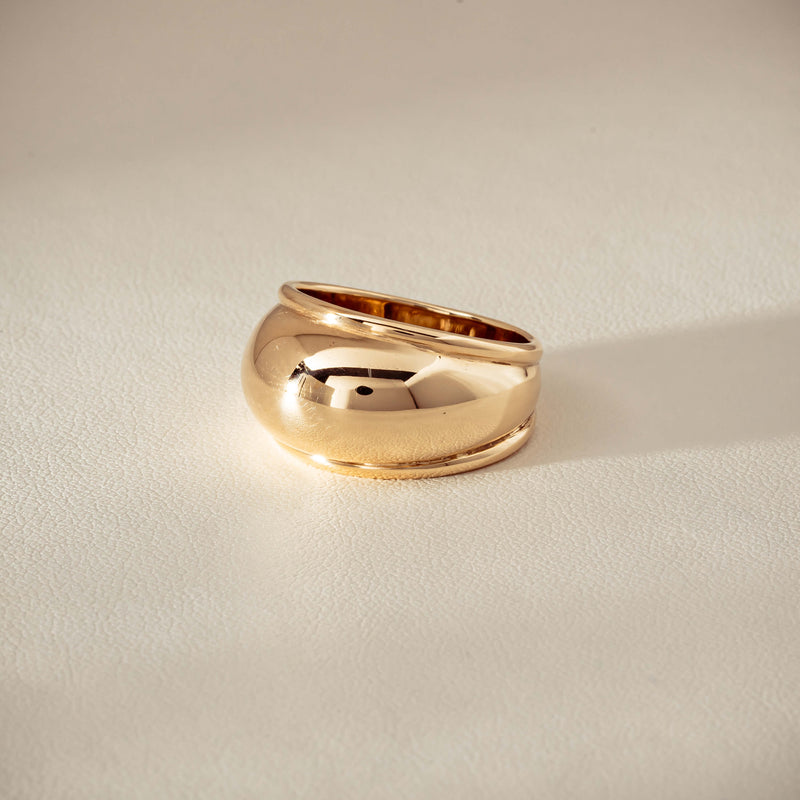 Deja Vu 9ct Yellow Gold Dome Ring - Ring - Walker & Hall
