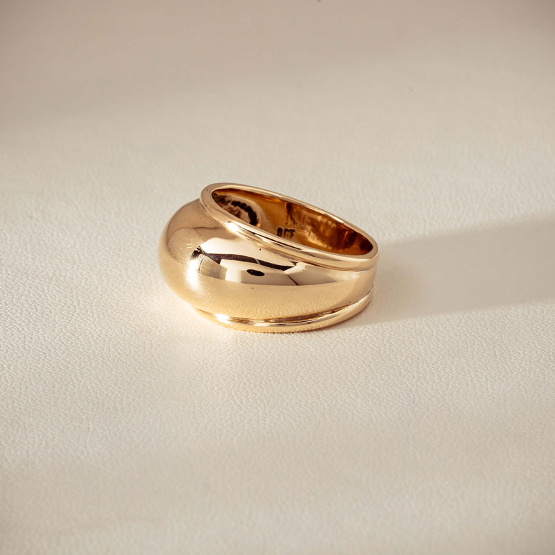 Deja Vu 9ct Yellow Gold Dome Ring - Ring - Walker & Hall