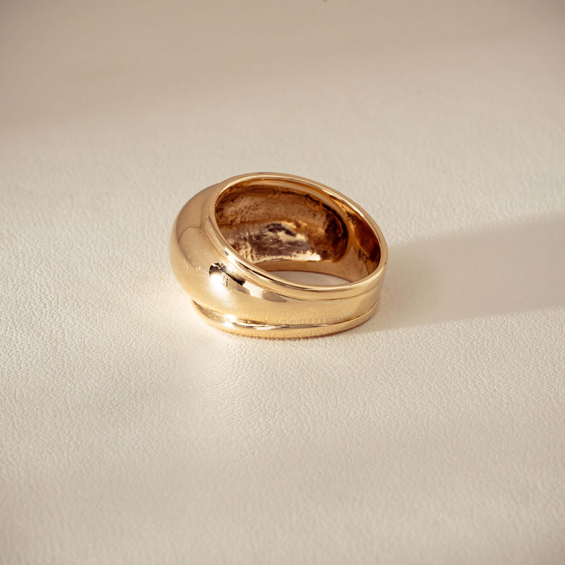 Deja Vu 9ct Yellow Gold Dome Ring - Ring - Walker & Hall
