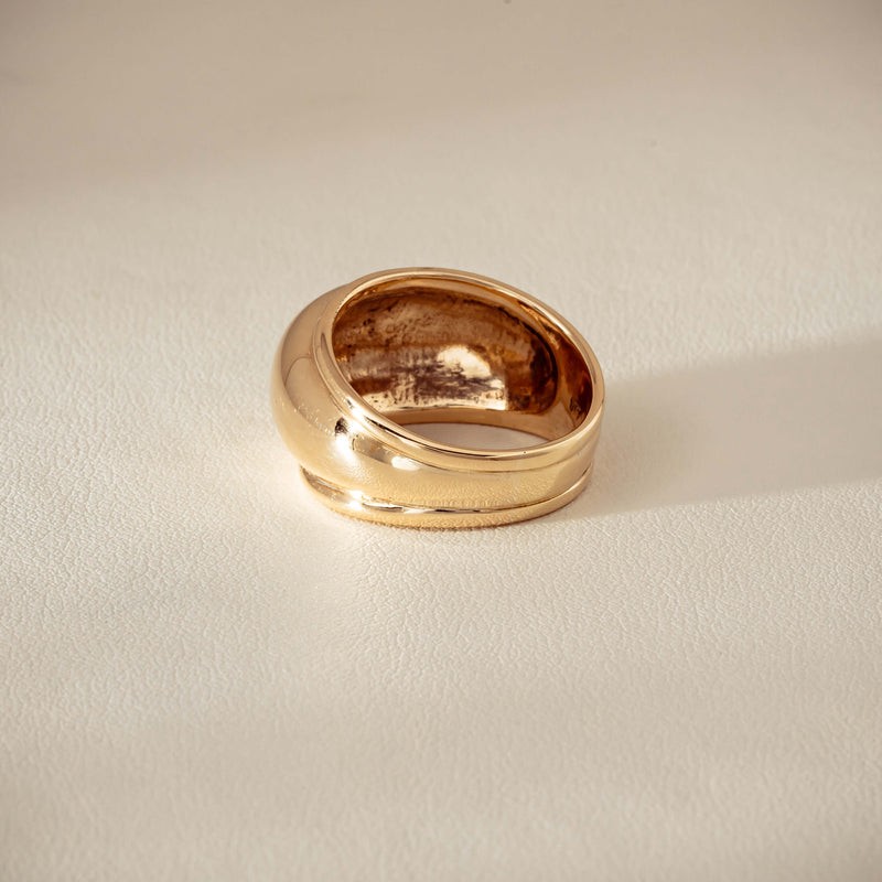 Deja Vu 9ct Yellow Gold Dome Ring - Ring - Walker & Hall