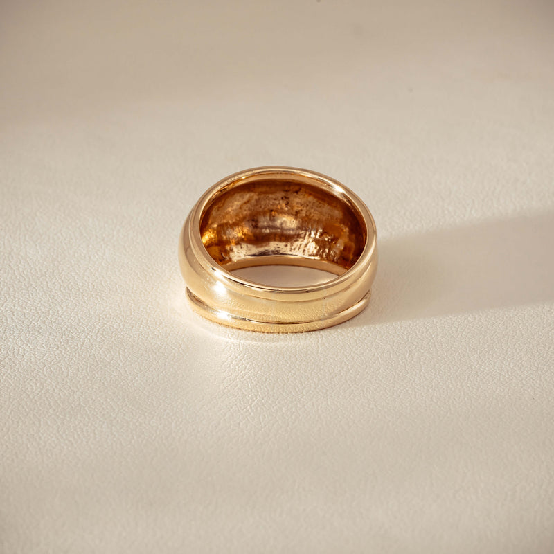 Deja Vu 9ct Yellow Gold Dome Ring - Ring - Walker & Hall