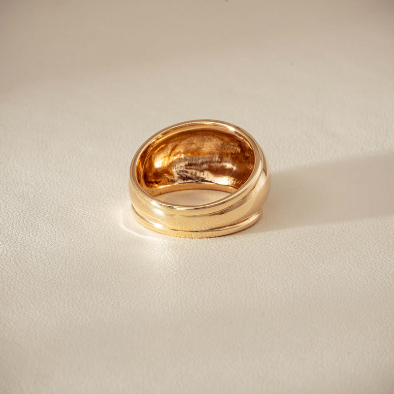 Deja Vu 9ct Yellow Gold Dome Ring - Ring - Walker & Hall