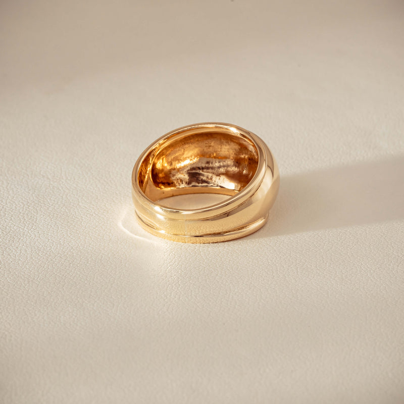 Deja Vu 9ct Yellow Gold Dome Ring - Ring - Walker & Hall
