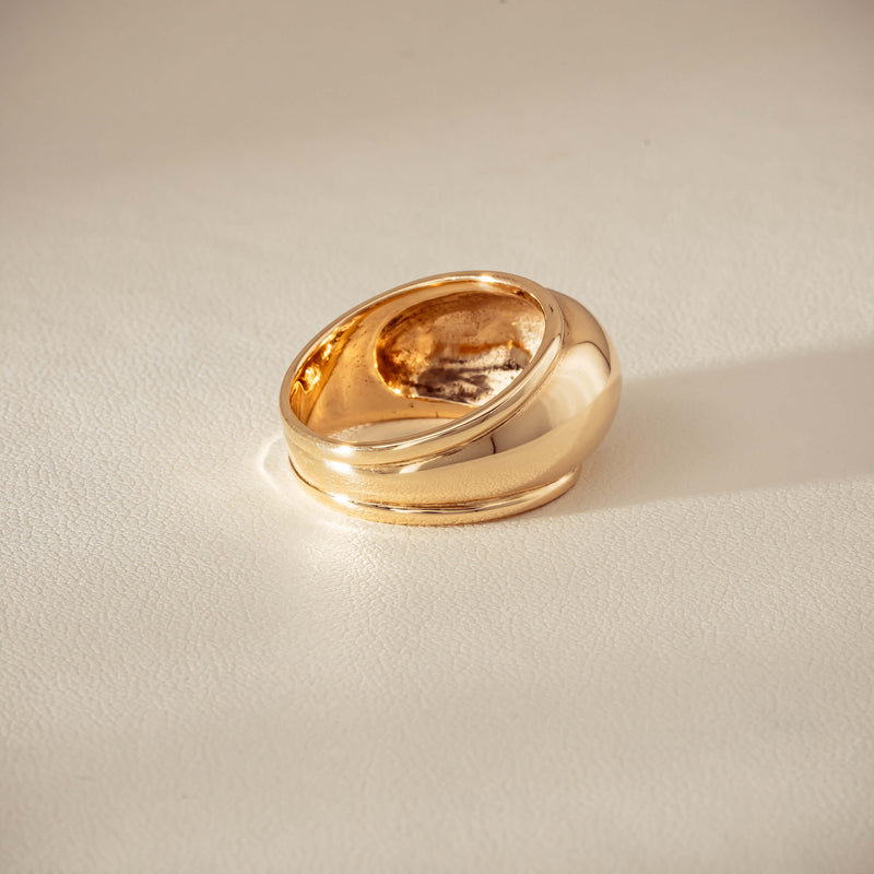 Deja Vu 9ct Yellow Gold Dome Ring - Ring - Walker & Hall