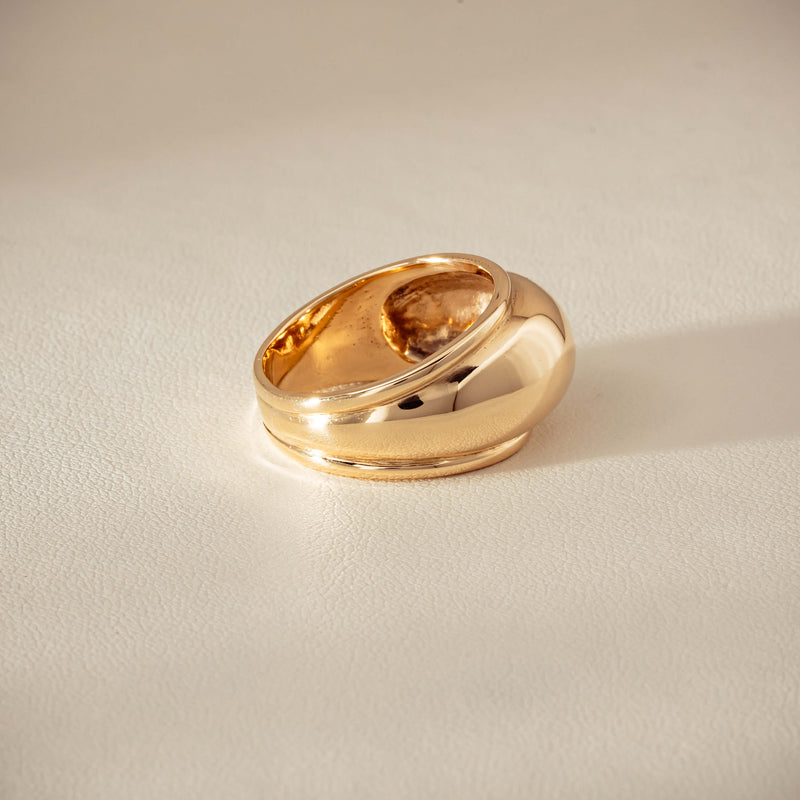 Deja Vu 9ct Yellow Gold Dome Ring - Ring - Walker & Hall