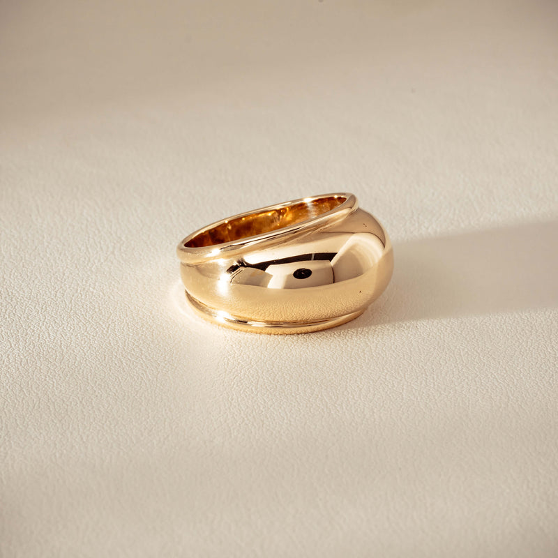 Deja Vu 9ct Yellow Gold Dome Ring - Ring - Walker & Hall