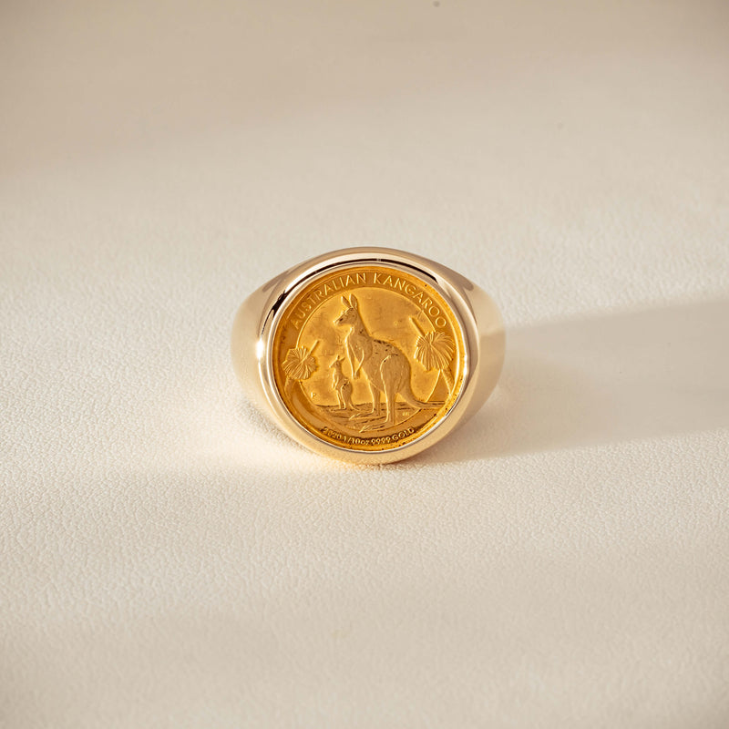 Deja Vu 9ct Ring with 24ct Australian Kangaroo Coin - Ring - Walker & Hall