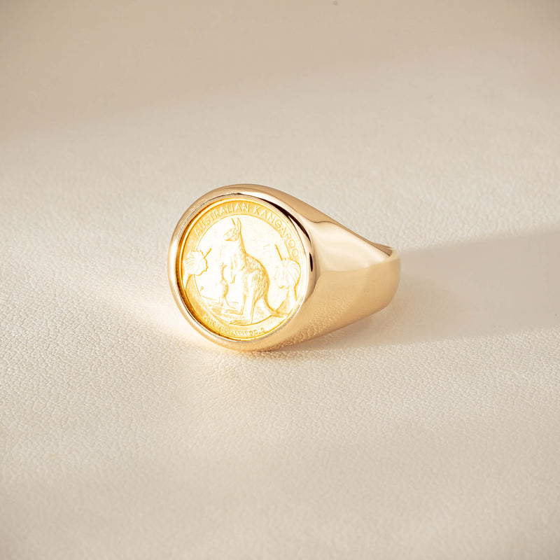 Deja Vu 9ct Ring with 24ct Australian Kangaroo Coin - Ring - Walker & Hall