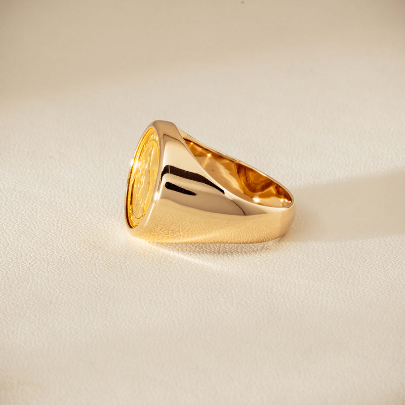 Deja Vu 9ct Ring with 24ct Australian Kangaroo Coin - Ring - Walker & Hall