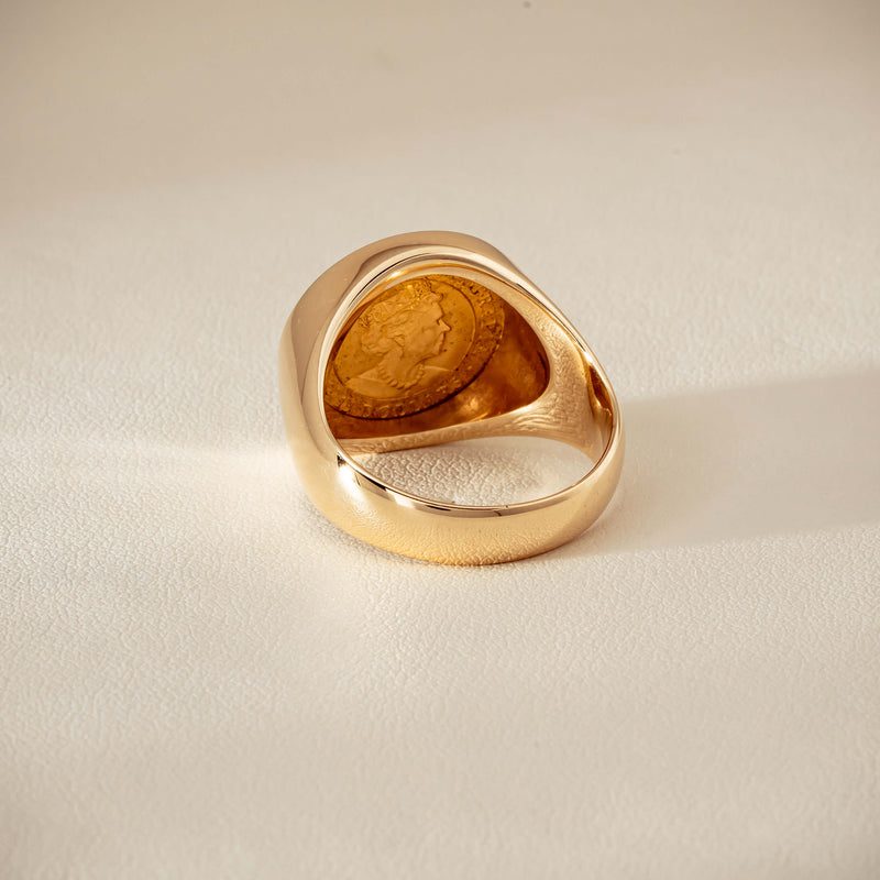 Deja Vu 9ct Ring with 24ct Australian Kangaroo Coin - Ring - Walker & Hall