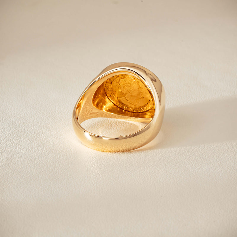 Deja Vu 9ct Ring with 24ct Australian Kangaroo Coin - Ring - Walker & Hall