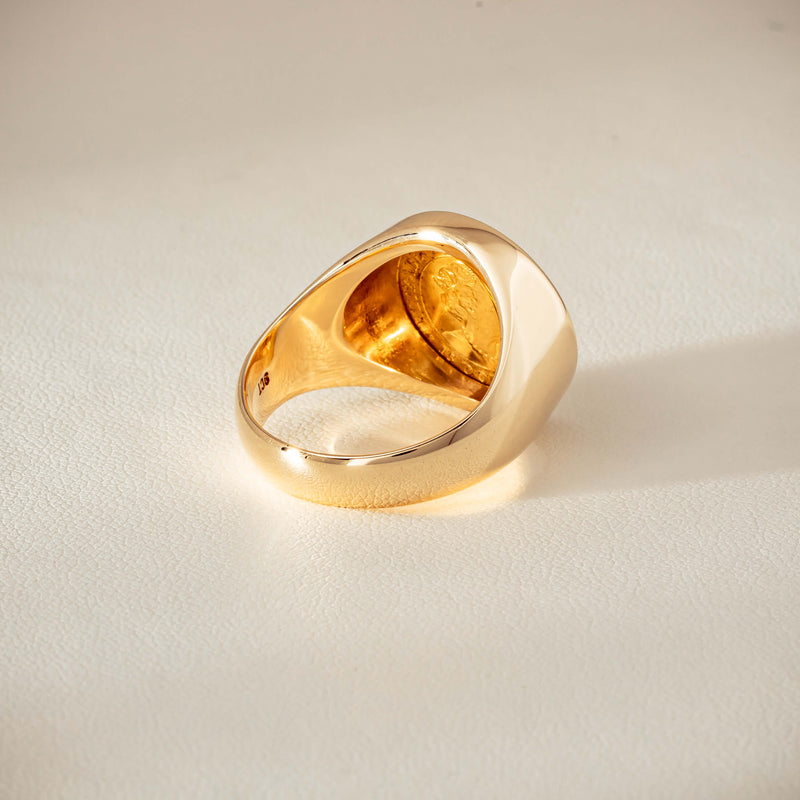 Deja Vu 9ct Ring with 24ct Australian Kangaroo Coin - Ring - Walker & Hall