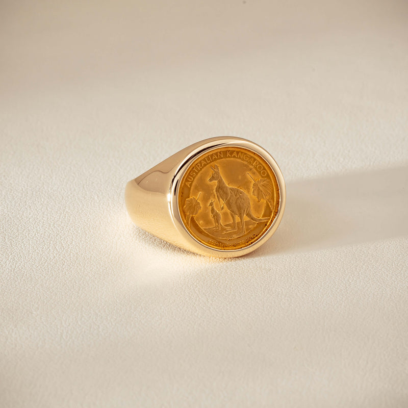 Deja Vu 9ct Ring with 24ct Australian Kangaroo Coin - Ring - Walker & Hall