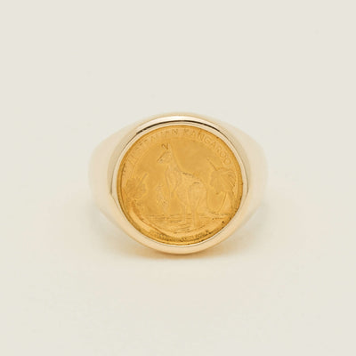 Deja Vu 9ct Ring with 24ct Australian Kangaroo Coin - Ring - Walker & Hall