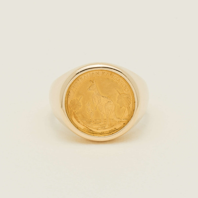 Deja Vu 9ct Ring with 24ct Australian Kangaroo Coin - Ring - Walker & Hall