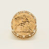 Vintage 9ct Yellow Gold Ring with 22ct Half Sovereign 1973 - Ring - Walker & Hall