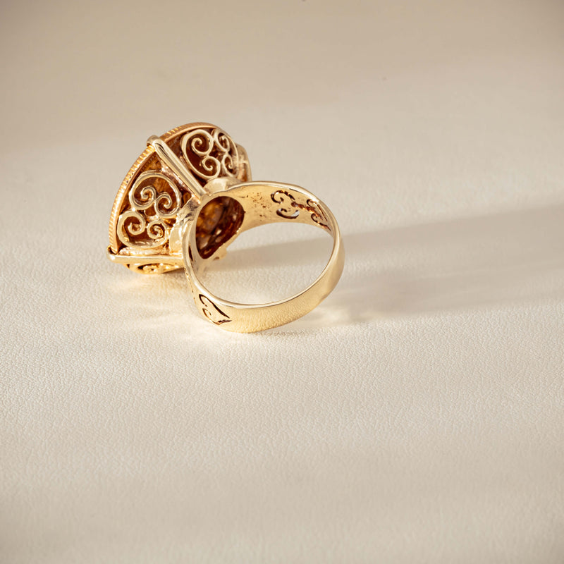 Vintage 9ct Yellow Gold Ring with 22ct Full Sovereign 1968 - Ring - Walker & Hall
