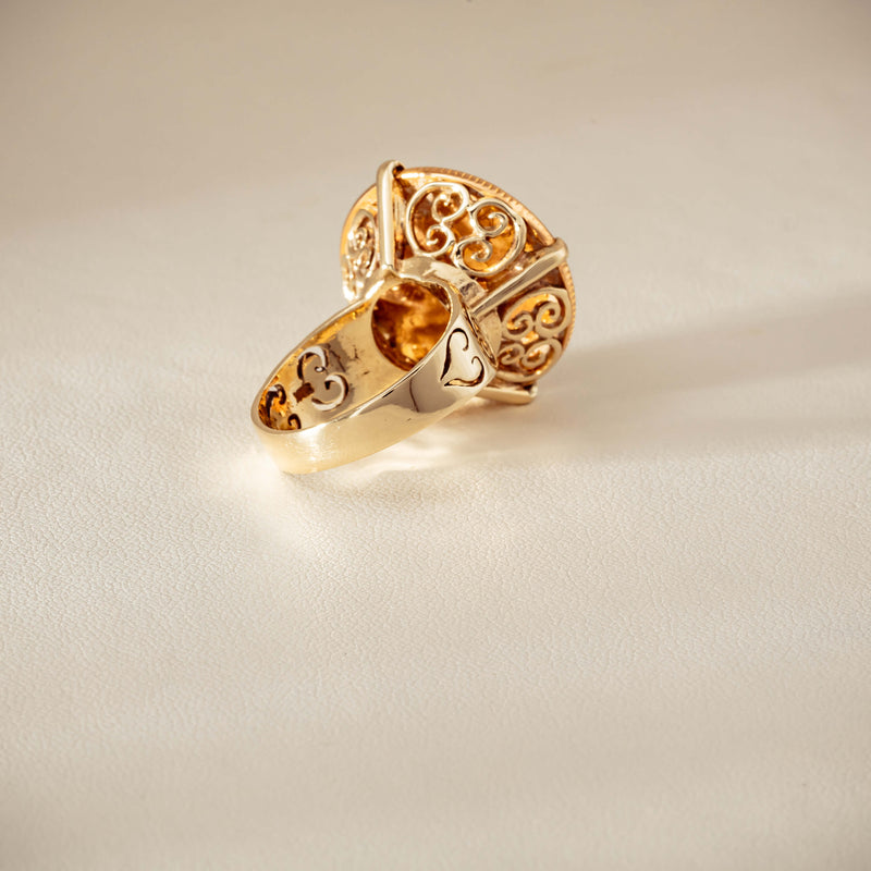 Vintage 9ct Yellow Gold Ring with 22ct Full Sovereign 1968 - Ring - Walker & Hall