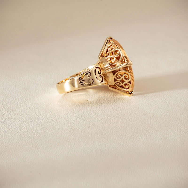 Vintage 9ct Yellow Gold Ring with 22ct Full Sovereign 1968 - Ring - Walker & Hall