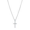 9ct White Gold Diamond Cross Pendant-Necklace-Walker & Hall