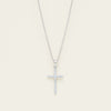 9ct White Gold Diamond Cross Pendant - Necklace - Walker & Hall