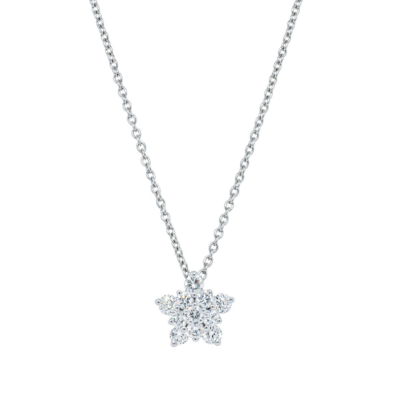 18ct White Gold .50ct Diamond Electra Star Pendant-Necklace-Walker & Hall