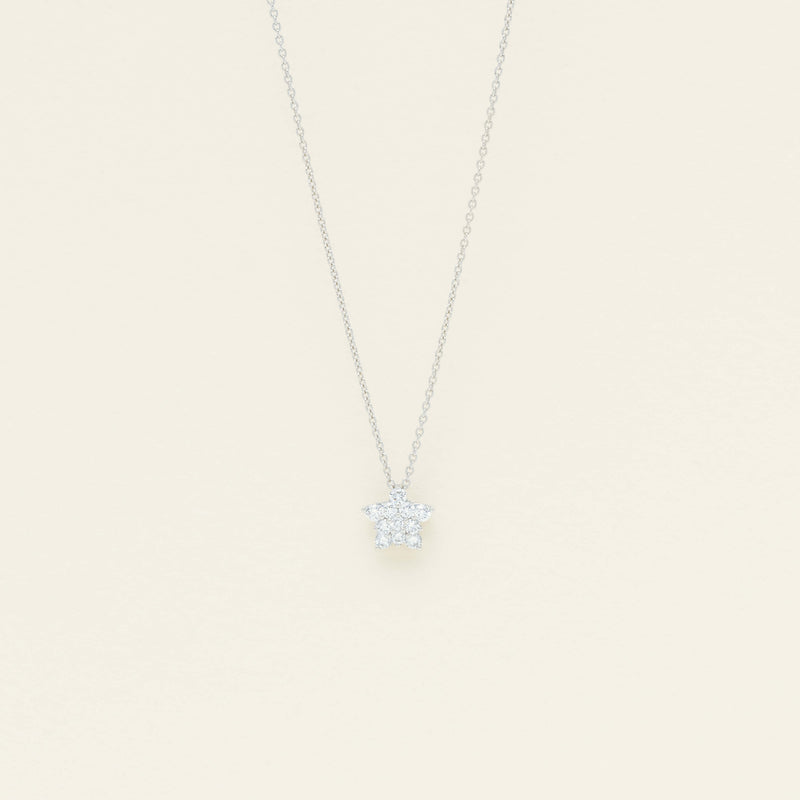 18ct White Gold Diamond Electra Star Pendant - Necklace - Walker & Hall
