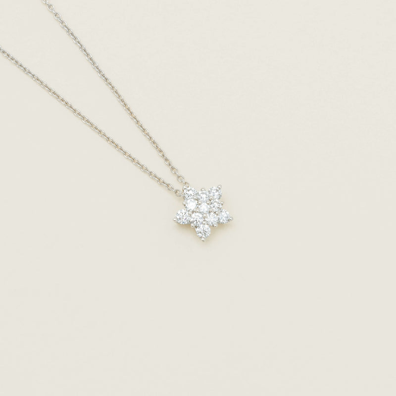 18ct White Gold Diamond Electra Star Pendant - Necklace - Walker & Hall