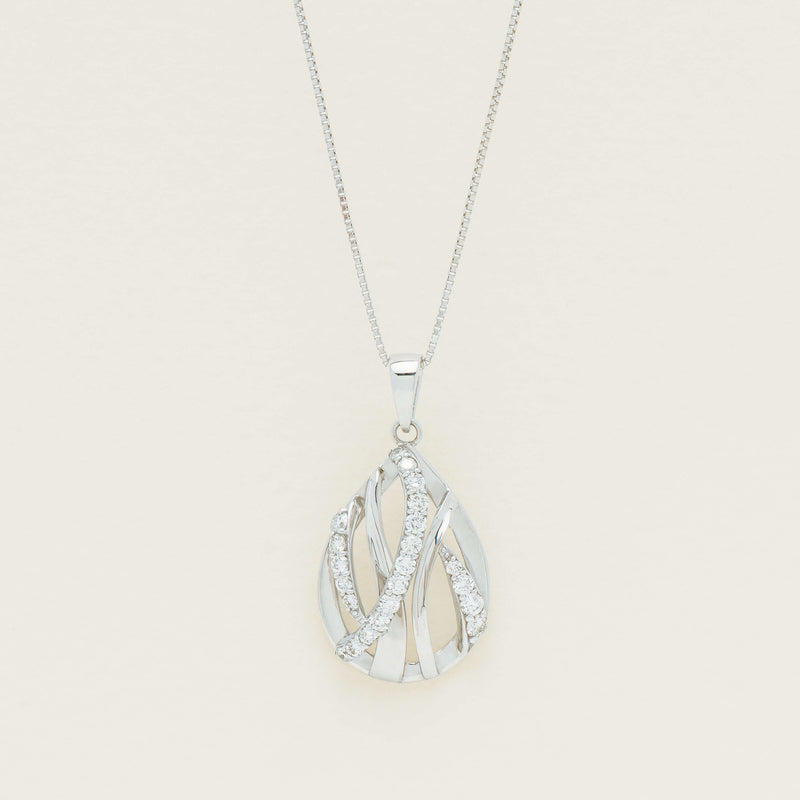 Deja Vu 18ct White Gold .51ct Diamond Pendant - Necklace - Walker & Hall
