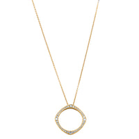 18ct Yellow Gold Diamond Eos Pendant-Necklace-Walker & Hall