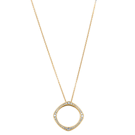 18ct Yellow Gold Diamond Eos Pendant-Necklace-Walker & Hall