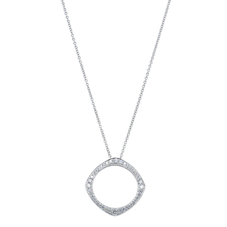 18ct White Gold Diamond Eos Pendant-Necklace-Walker & Hall