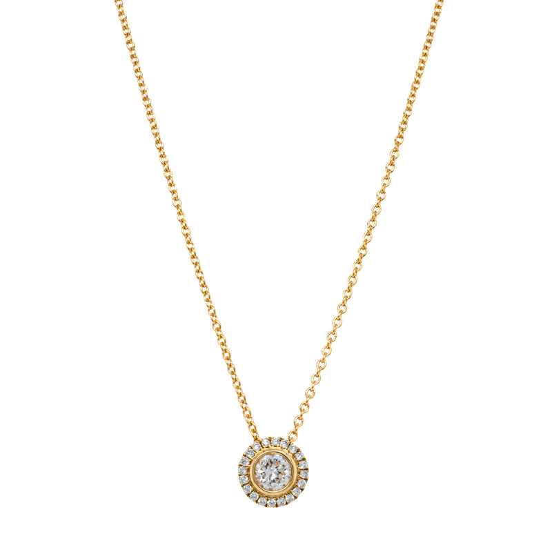 18ct Yellow Gold .40ct Diamond Isla Pendant-Necklace-Walker & Hall