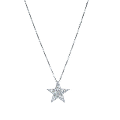 18ct White Gold .64ct Diamond Star Pendant-Necklace-Walker & Hall